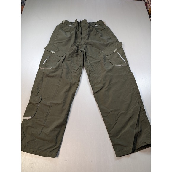 Athletic Works Mens Cargo Pants Tacoma Olive Green Nylon Utility Pockets Size L - Picture 2 of 6